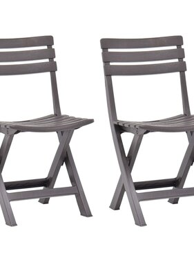 VidaXL Tuinstoelen inklapbaar 2 st kunststof mokka