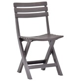 VidaXL Tuinstoelen inklapbaar 2 st kunststof mokka