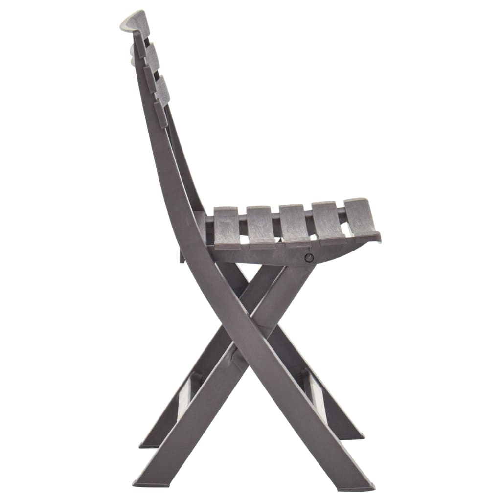 VidaXL Tuinstoelen inklapbaar 2 st kunststof mokka