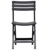 VidaXL Tuinstoelen inklapbaar 2 st kunststof antraciet