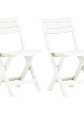 VidaXL Tuinstoelen inklapbaar 2 st kunststof wit
