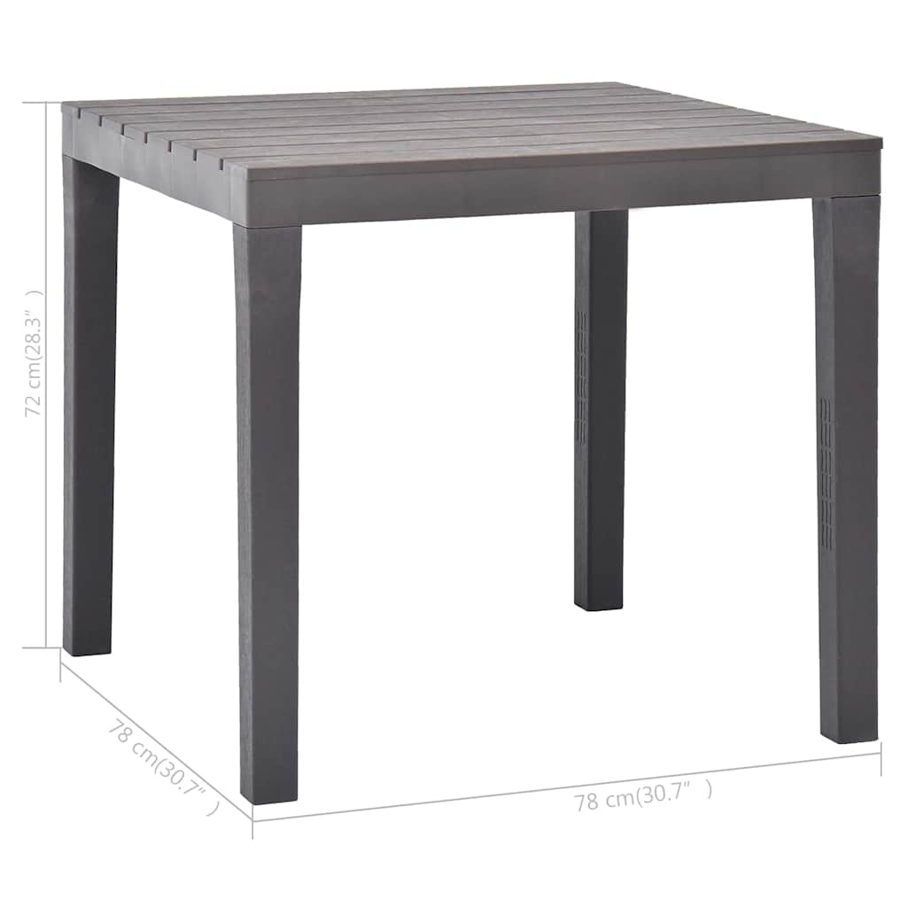 VidaXL Tuintafel 78x78x72 cm kunststof mokka