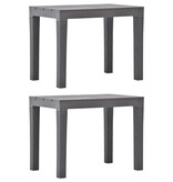 VidaXL Tuinbanken 2 st kunststof mokka