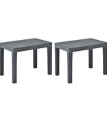VidaXL Tuinbanken 2 st kunststof antraciet