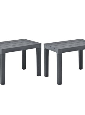 VidaXL Tuinbanken 2 st kunststof antraciet