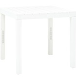 VidaXL Tuintafel met 2 banken kunststof wit