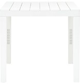 VidaXL Tuintafel met 2 banken kunststof wit