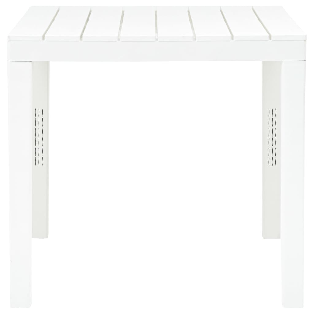VidaXL Tuintafel met 2 banken kunststof wit