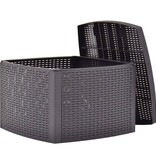 VidaXL Bijzettafel 54x54x36,5 cm kunststof mokka