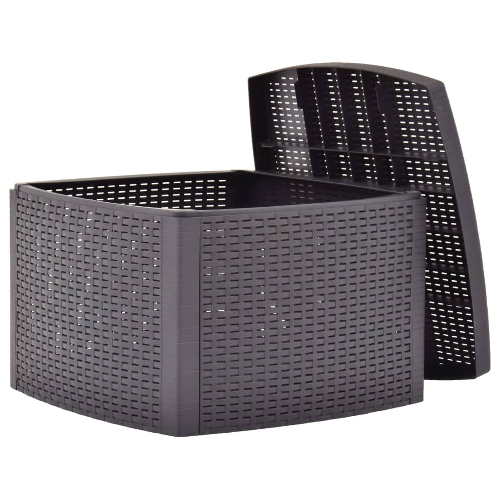 VidaXL Bijzettafel 54x54x36,5 cm kunststof mokka