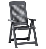 VidaXL Tuinstoelen 2 st verstelbaar kunststof antracietkleurig