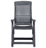 VidaXL Tuinstoelen 2 st verstelbaar kunststof antracietkleurig