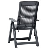 VidaXL Tuinstoelen 2 st verstelbaar kunststof antracietkleurig