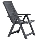 VidaXL Tuinstoelen 2 st verstelbaar kunststof antracietkleurig