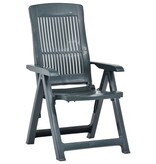 VidaXL Tuinstoelen 2 st verstelbaar kunststof groen