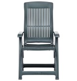 VidaXL Tuinstoelen 2 st verstelbaar kunststof groen