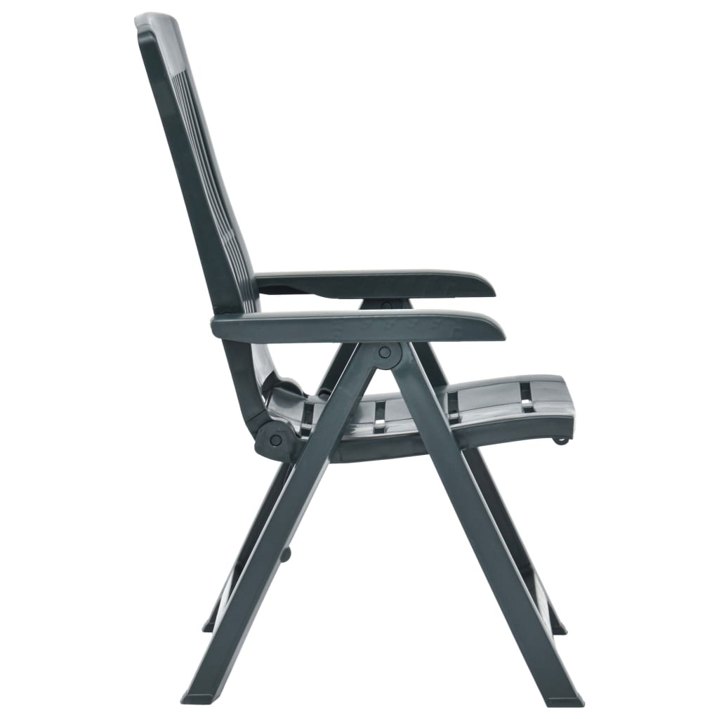 VidaXL Tuinstoelen 2 st verstelbaar kunststof groen