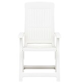 VidaXL Tuinstoelen 2 st verstelbaar kunststof wit