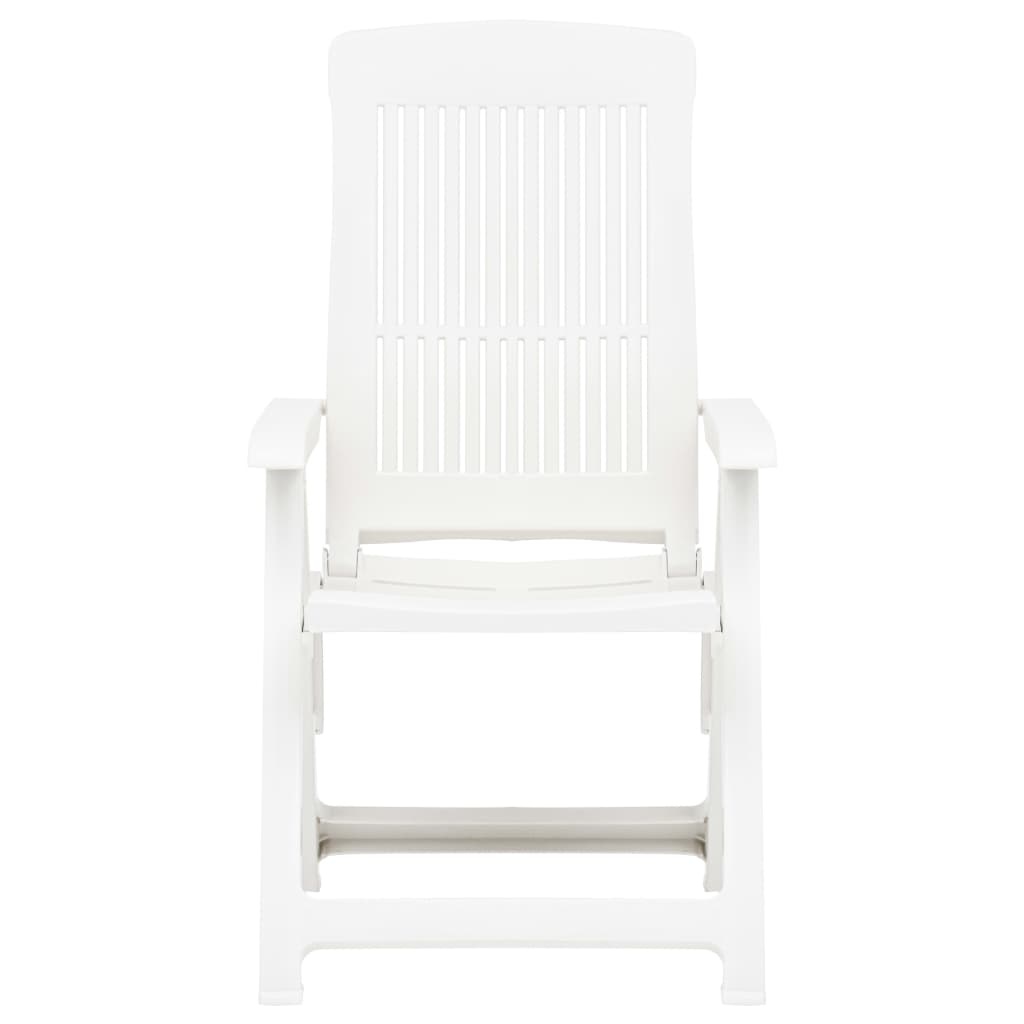 VidaXL Tuinstoelen 2 st verstelbaar kunststof wit
