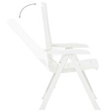 VidaXL Tuinstoelen 2 st verstelbaar kunststof wit