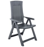 VidaXL Tuinstoelen 2 st verstelbaar kunststof antracietkleurig