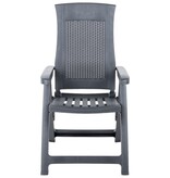 VidaXL Tuinstoelen 2 st verstelbaar kunststof antracietkleurig