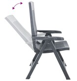 VidaXL Tuinstoelen 2 st verstelbaar kunststof antracietkleurig