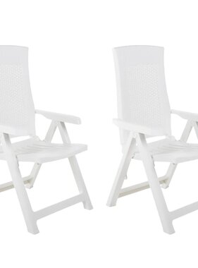 VidaXL Tuinstoelen 2 st verstelbaar kunststof wit