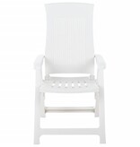 VidaXL Tuinstoelen 2 st verstelbaar kunststof wit