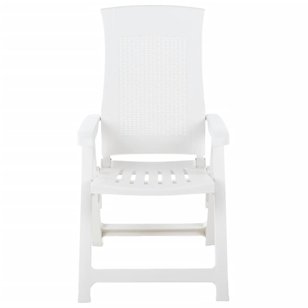 VidaXL Tuinstoelen 2 st verstelbaar kunststof wit