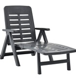 VidaXL Ligbed inklapbaar kunststof antraciet