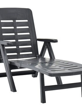 VidaXL Ligbed inklapbaar kunststof antraciet