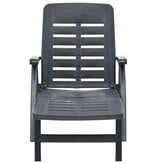 VidaXL Ligbed inklapbaar kunststof antraciet