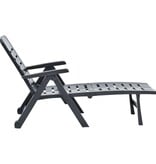 VidaXL Ligbed inklapbaar kunststof antraciet