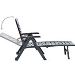 VidaXL Ligbed inklapbaar kunststof antraciet