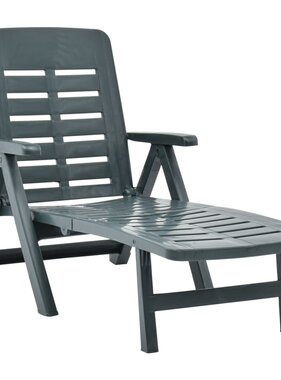 VidaXL Ligbed inklapbaar kunststof groen