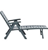 VidaXL Ligbed inklapbaar kunststof groen