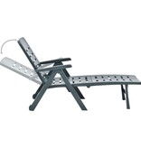 VidaXL Ligbed inklapbaar kunststof groen