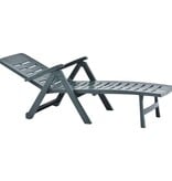 VidaXL Ligbed inklapbaar kunststof groen