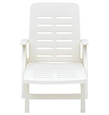 VidaXL Ligbed inklapbaar kunststof wit