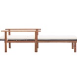 VidaXL Ligbed met kussen poly rattan en massief acaciahout zwart