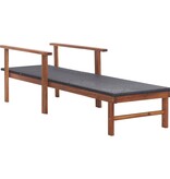 VidaXL Ligbed poly rattan en massief acaciahout zwart