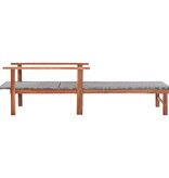 VidaXL Ligbed poly rattan en massief acaciahout grijs