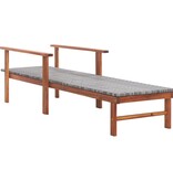 VidaXL Ligbed poly rattan en massief acaciahout grijs