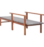 VidaXL Ligbed poly rattan en massief acaciahout grijs