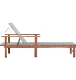 VidaXL Ligbed poly rattan en massief acaciahout grijs