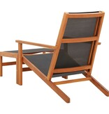 VidaXL Tuinstoel met voetensteun massief eucalyptushout en textileen