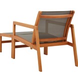 VidaXL Tuinstoel met voetensteun eucalyptushout en textileen grijs