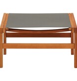 VidaXL Tuinstoel met voetensteun eucalyptushout en textileen grijs