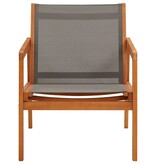 VidaXL Loungestoel massief eucalyptushout en textileen grijs